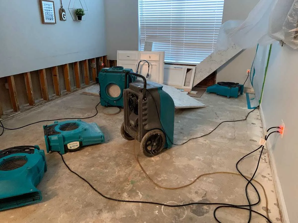 Dehumidifier in flood-cut room for Water Extraction & Removal in Wyndham